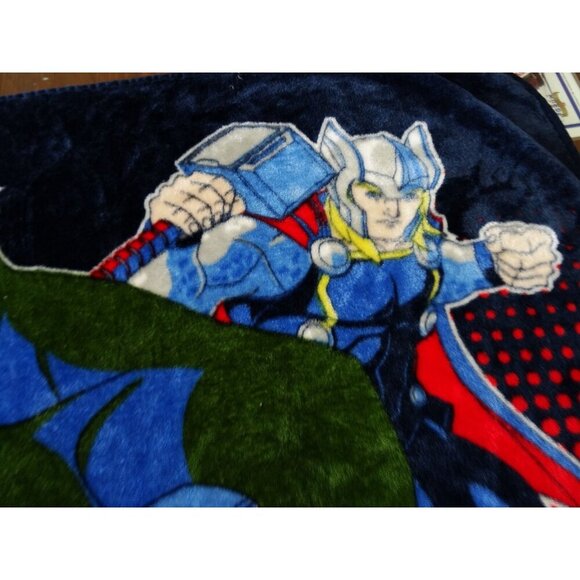 Marvel Avengers Blanket Throw Soft Plush Kids Thor Hulk Ironman Captain America - Picture 3 of 7